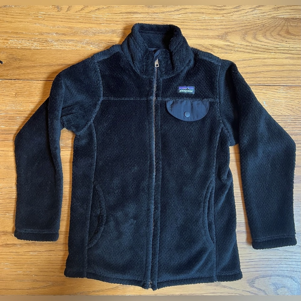 Patagonia Girls Full Zip Re-Tool Jacket Black S 7/8